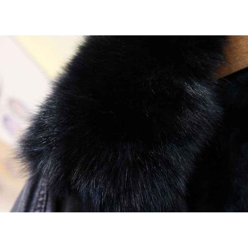 Denim Removable Fur Collar Jacket