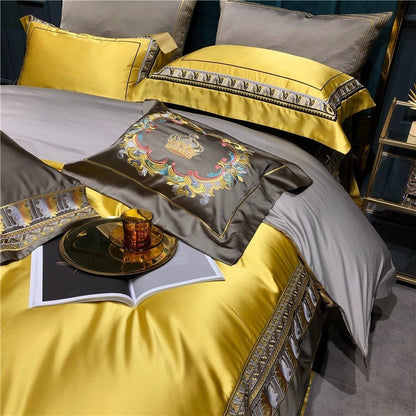 Hadi Embroidered Border Satin Bedding Set