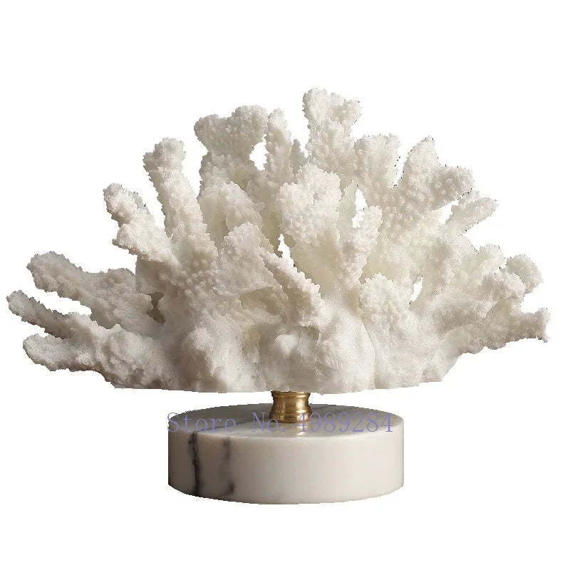 Artificial Coral Sculpture with Marble Base