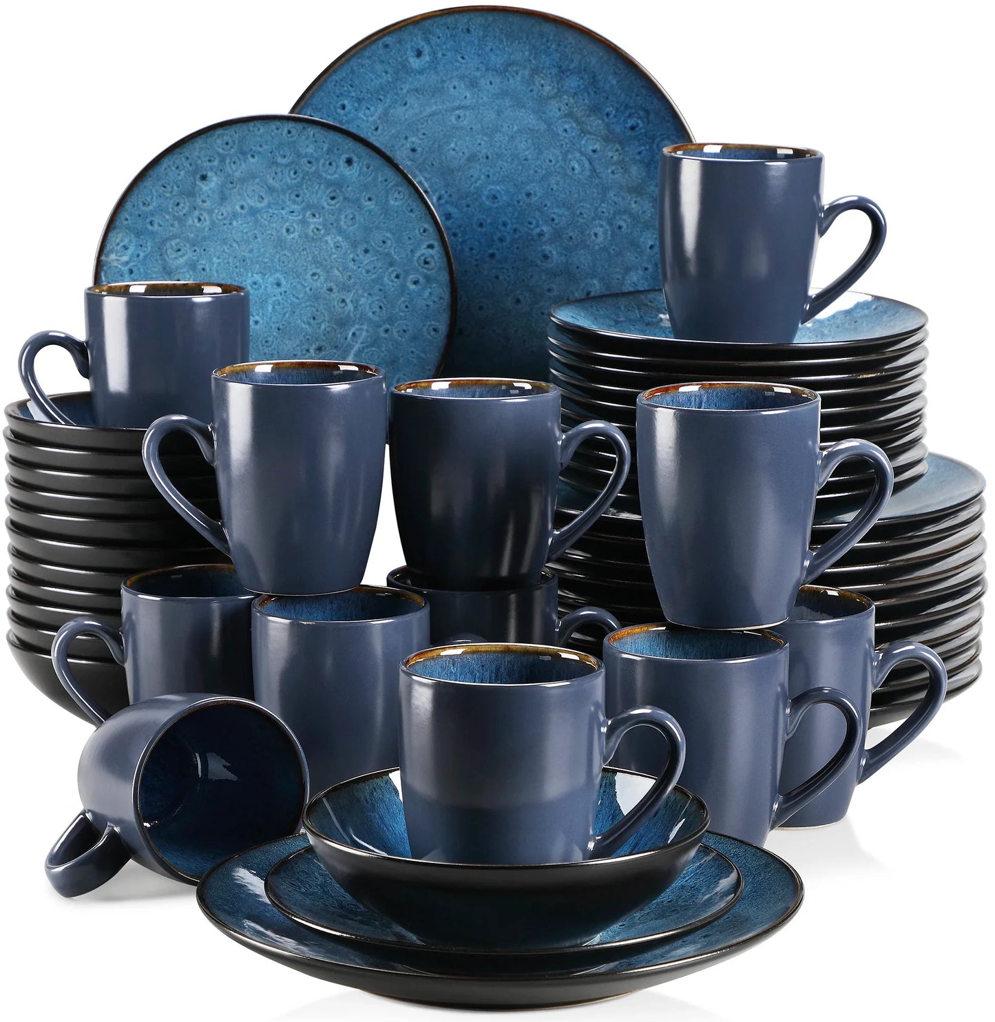 BUBBLE Blue Stoneware Tableware Set