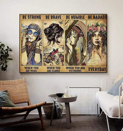 Hippie Girls Canvas - Vintage Wall Art