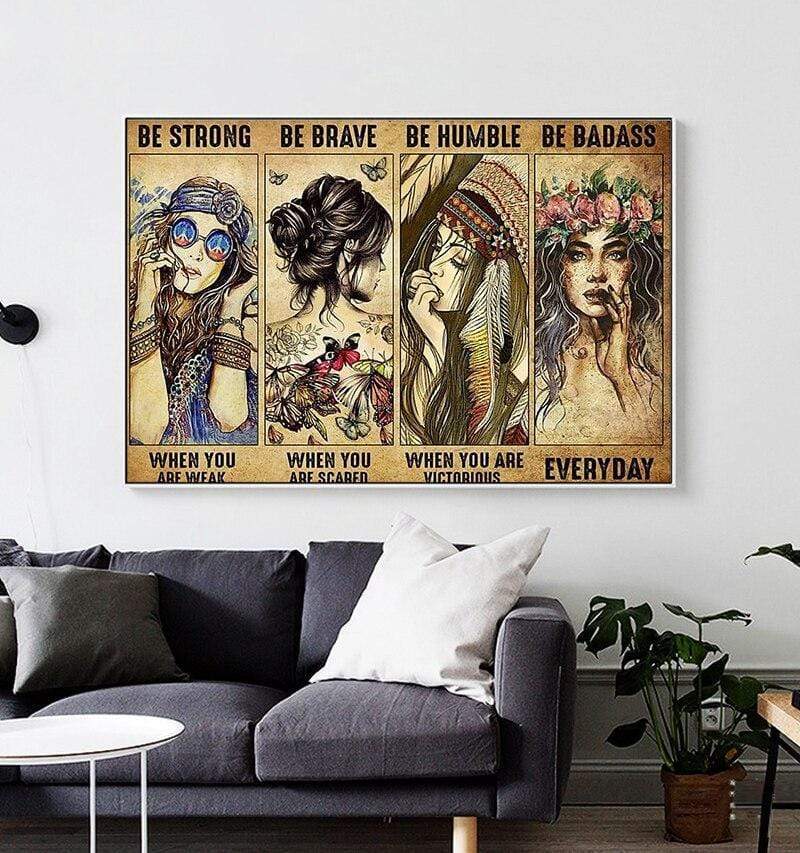 Hippie Girls Canvas - Vintage Wall Art