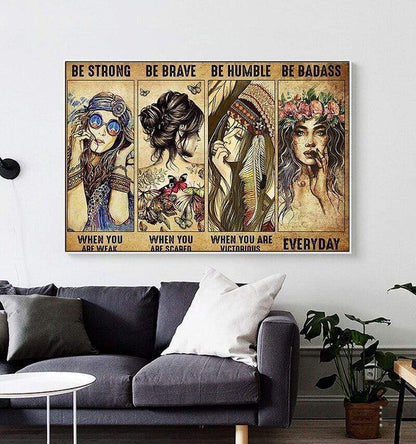 Hippie Girls Canvas - Vintage Wall Art