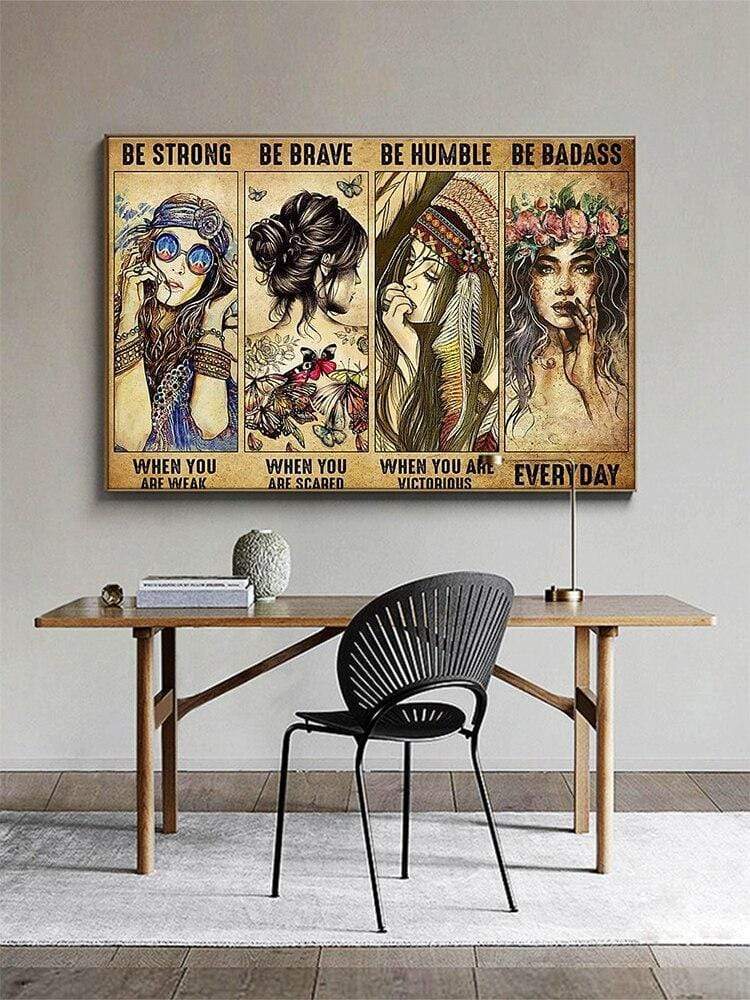 Hippie Girls Canvas - Vintage Wall Art