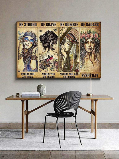 Hippie Girls Canvas - Vintage Wall Art