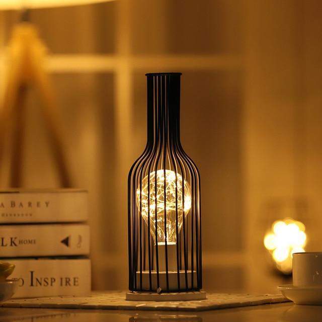 Hollow Out Wine Decanter Shaped LED Lamp