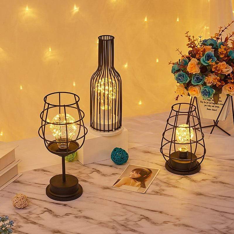 Hollow Out Wine Decanter Shaped LED Lamp