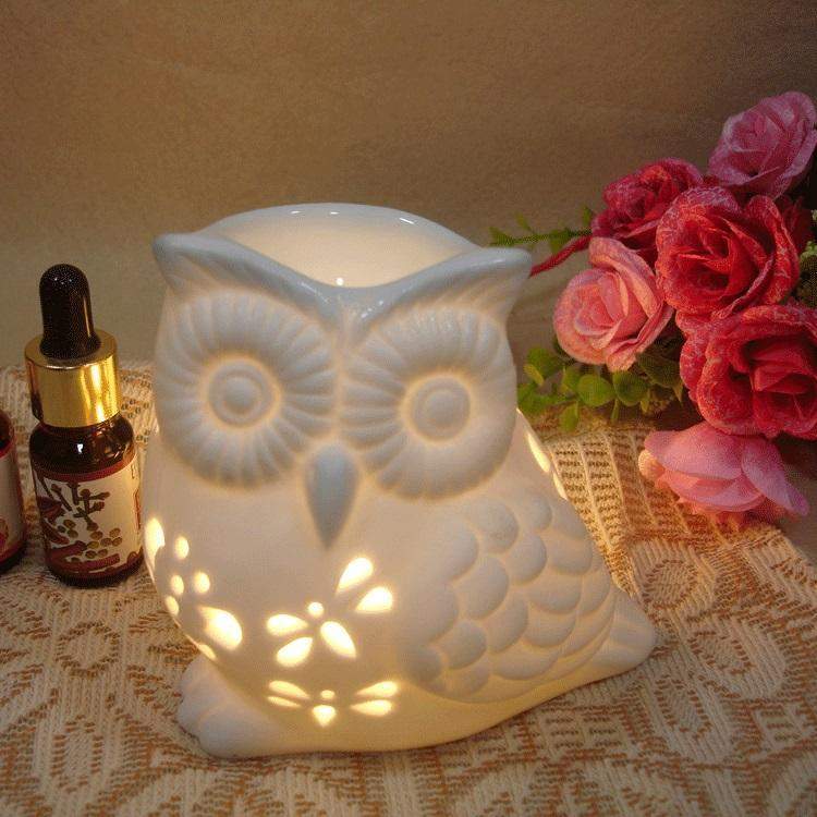 Hollow Owl Ceramic Oil Incense Burner