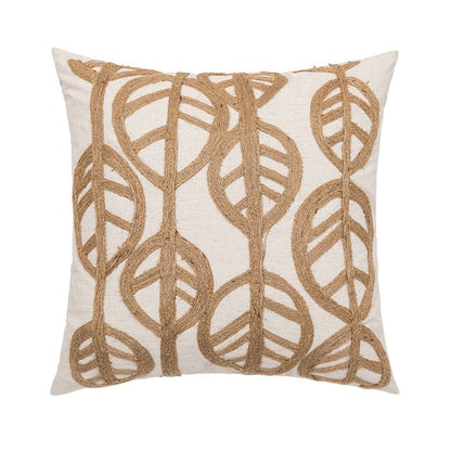 Linen Leaves Embroidery Cushion Covers boho