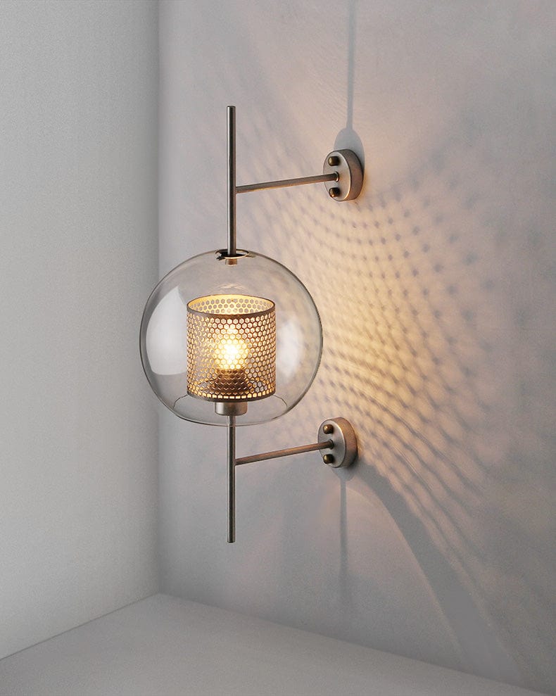 Honeycomb Antique Brass Wall Sconce Light