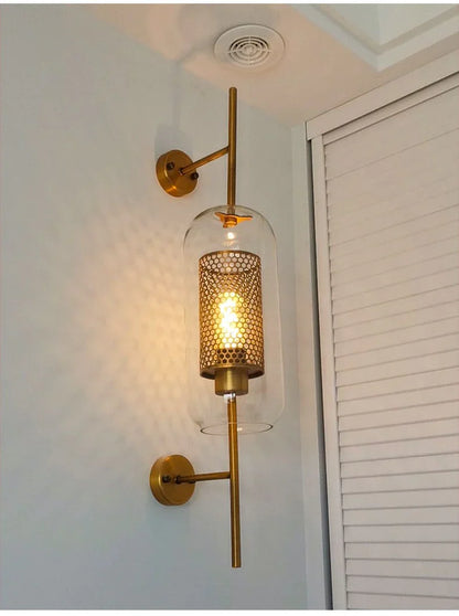 Honeycomb Antique Brass Wall Sconce Light