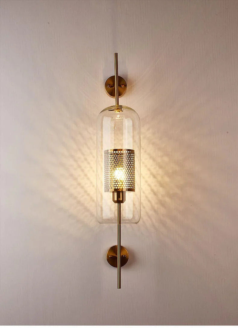 Honeycomb Antique Brass Wall Sconce Light