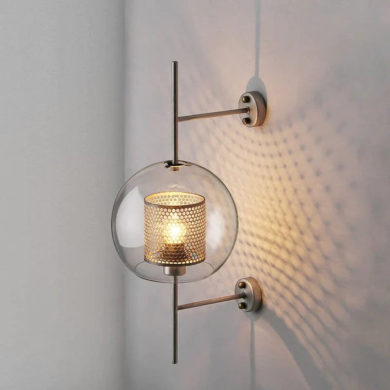 Honeycomb Antique Brass Wall Sconce Light