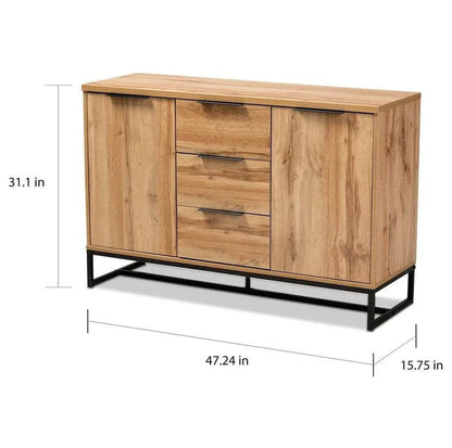 Horatio Sideboard with 2 Doors and 3 Drawer Cabinet