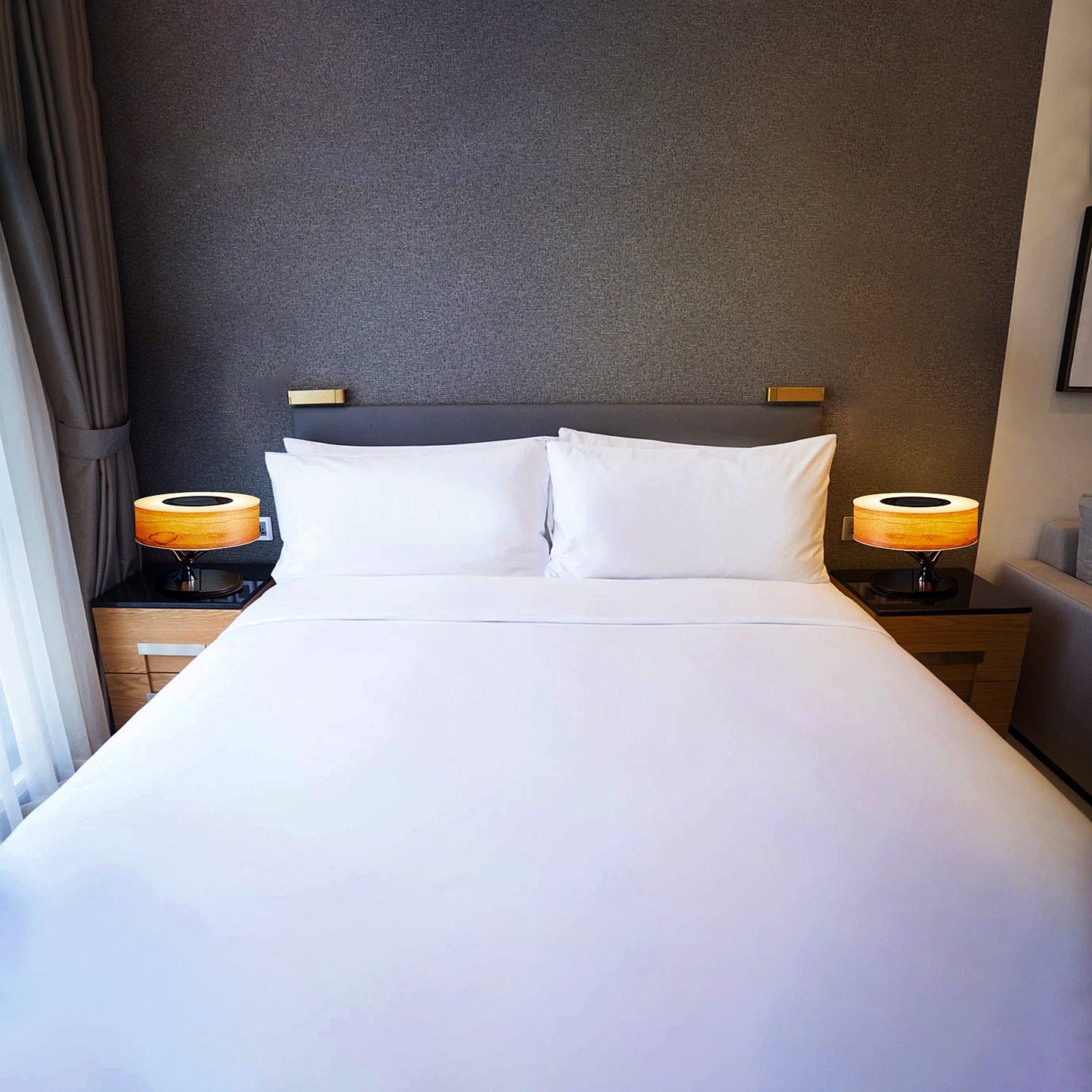 Horizon Bedside Lamp (Cherry Wood)