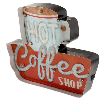 Hot Coffee Shop Tin Sign