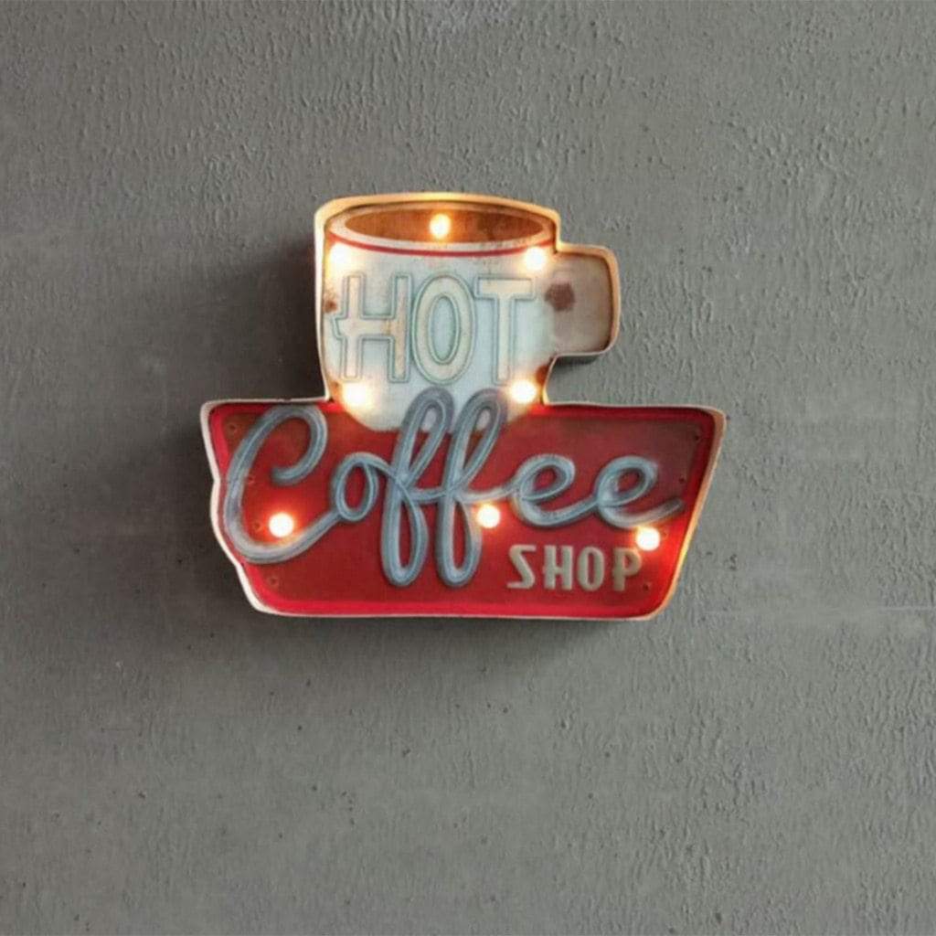 Hot Coffee Shop Tin Sign