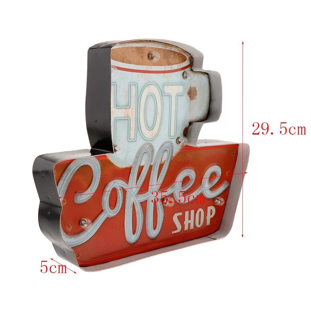 Hot Coffee Shop Tin Sign