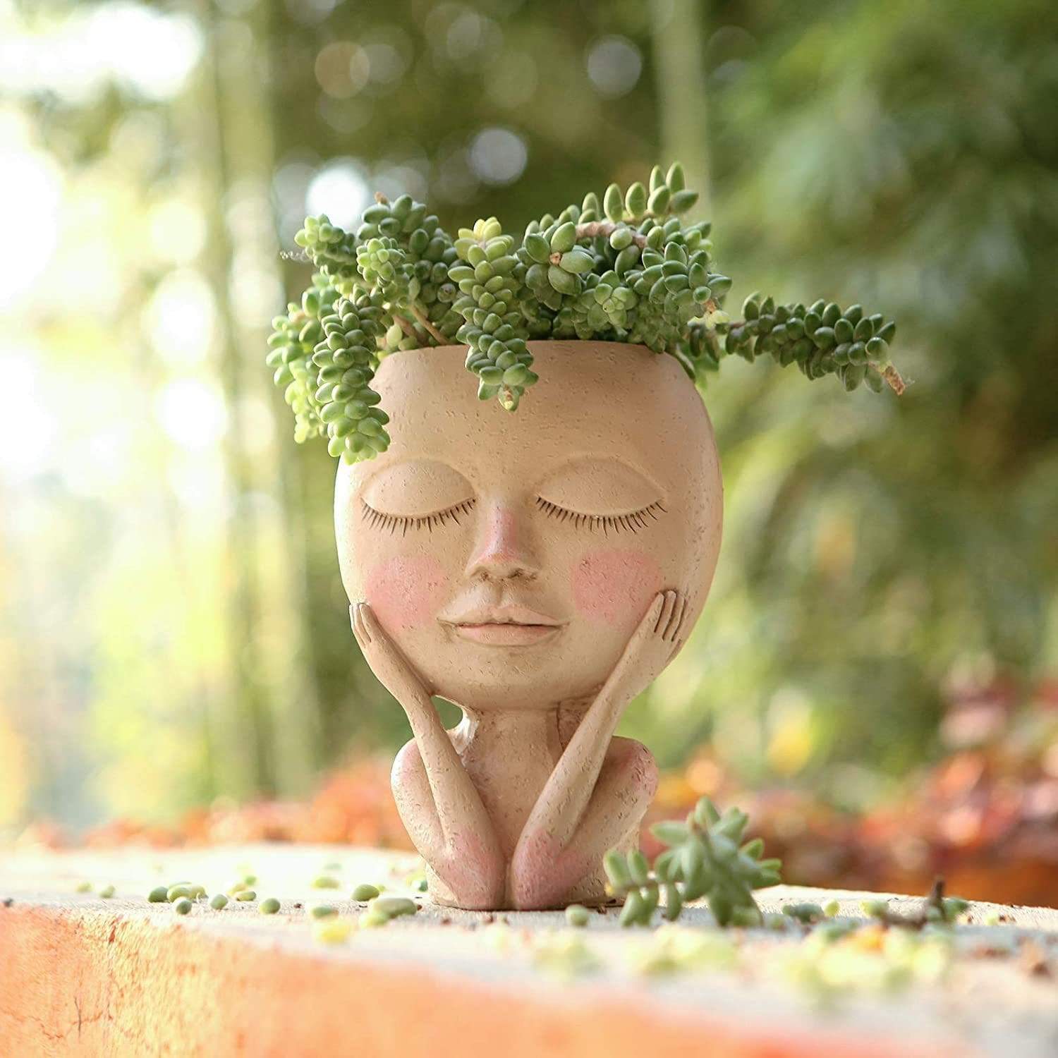 Human Doll Face Flowerpot cuteplanters faceplanter flowerpot flowerpots planter