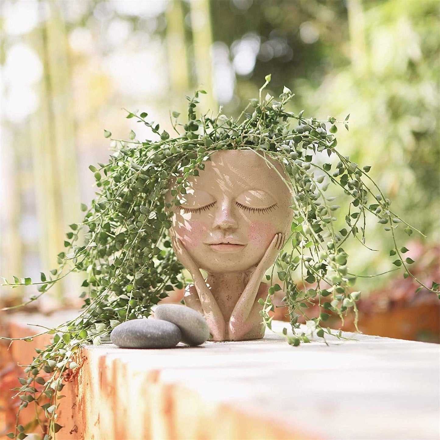 Human Doll Face Flowerpot cuteplanters faceplanter flowerpot flowerpots planter