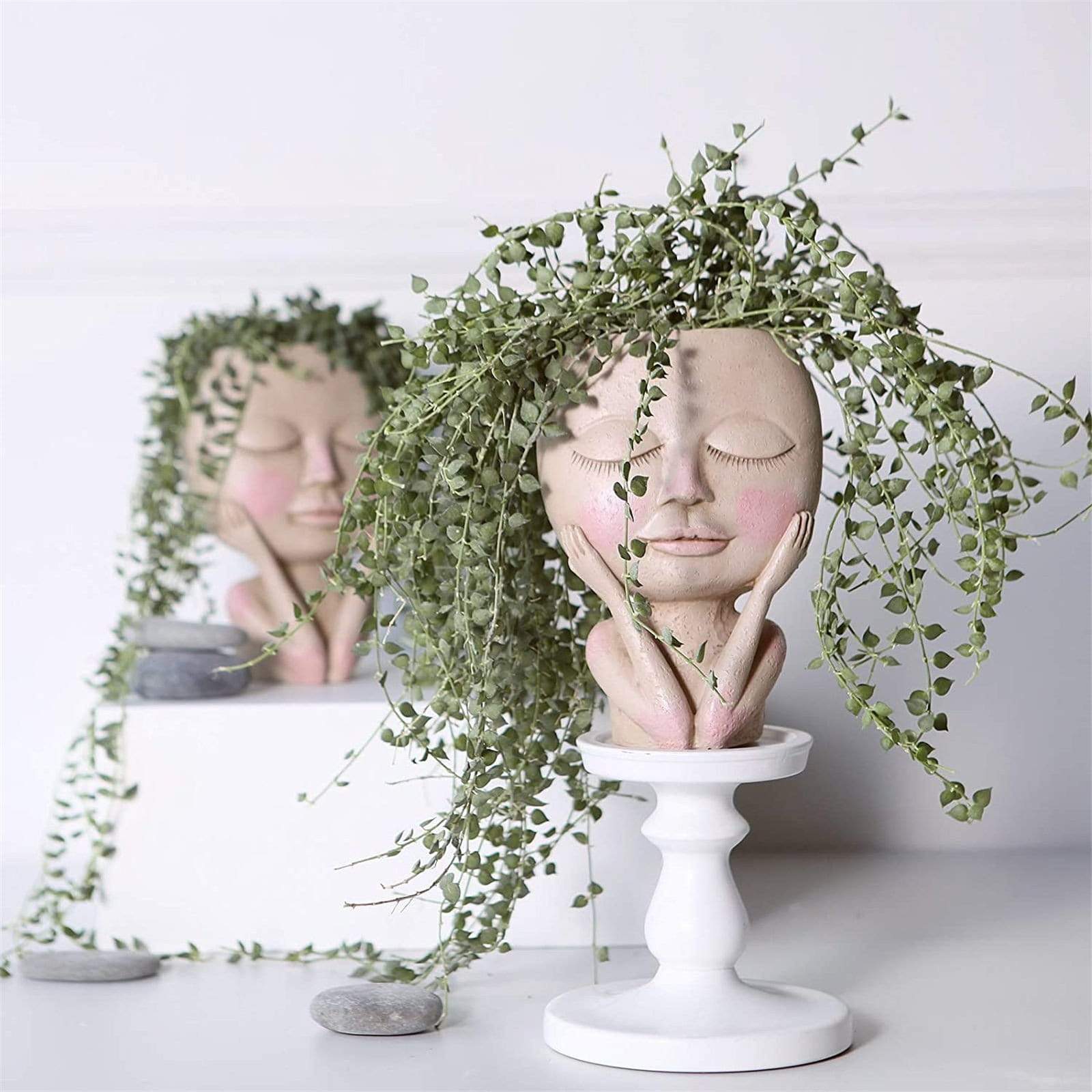 Human Doll Face Flowerpot cuteplanters faceplanter flowerpot flowerpots planter