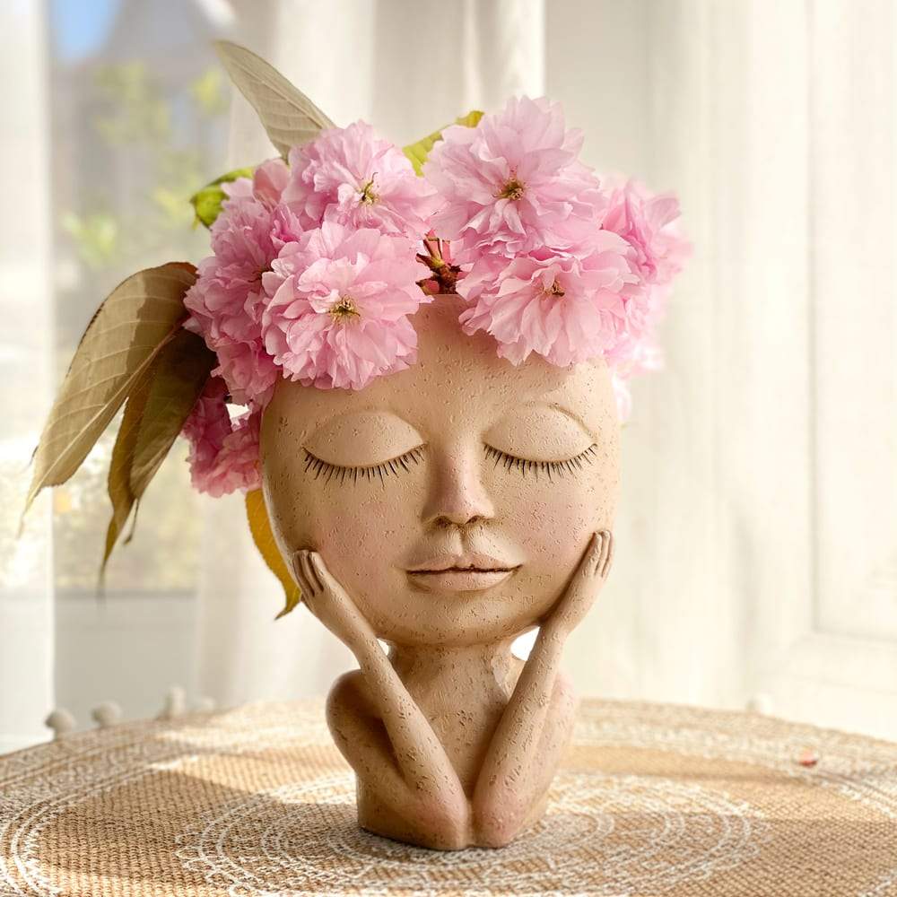 Human Doll Face Flowerpot cuteplanters faceplanter flowerpot flowerpots planter