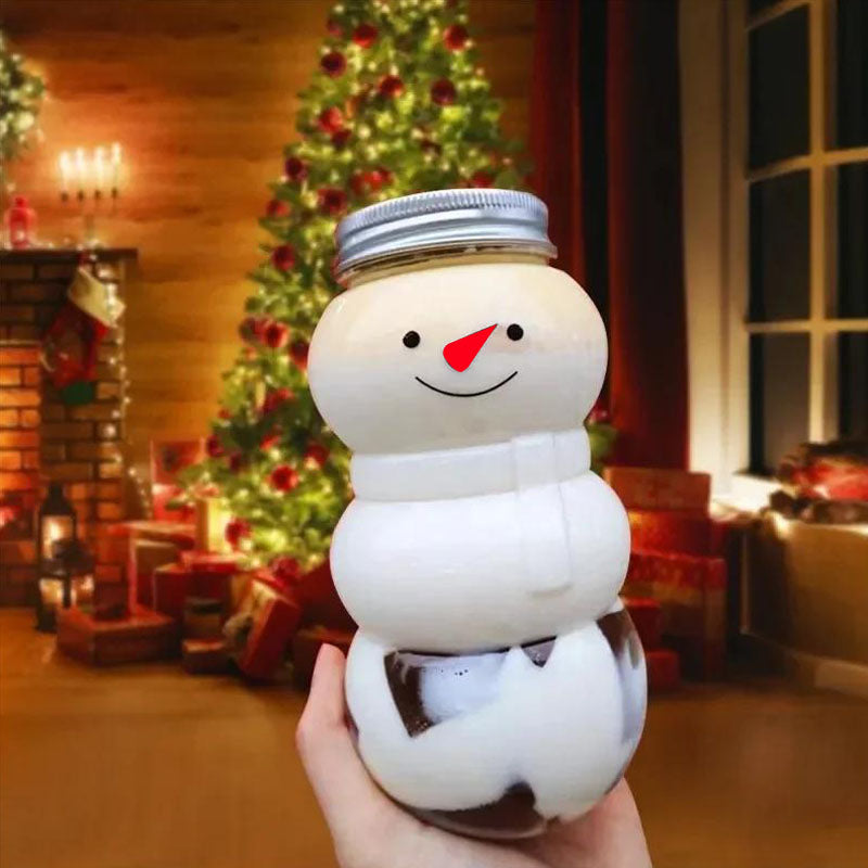 10 pcs Christmas Snowman Bottles With Lids