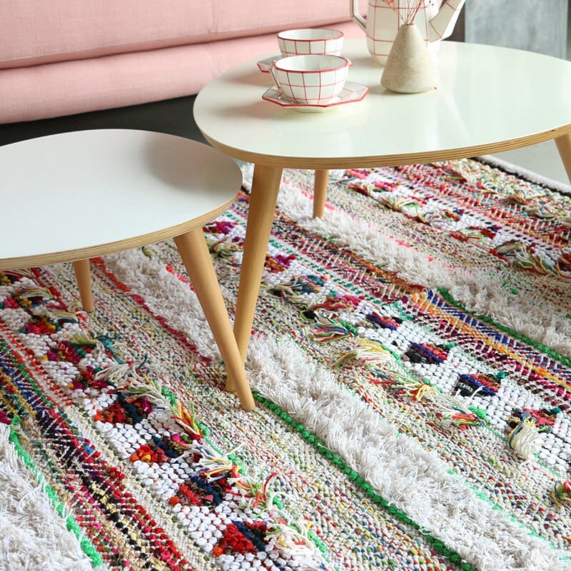 India Hand Woven Cotton Rug