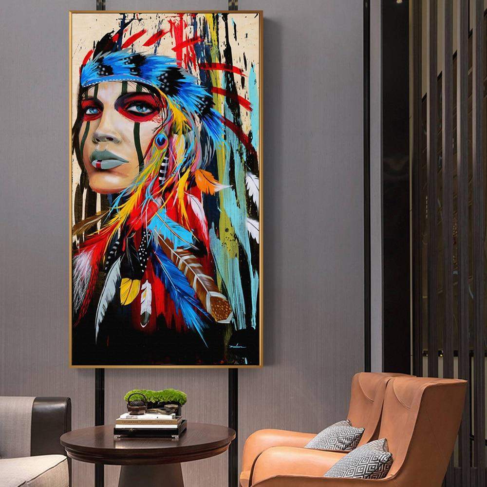 Indian Girl Canvas Wall Art