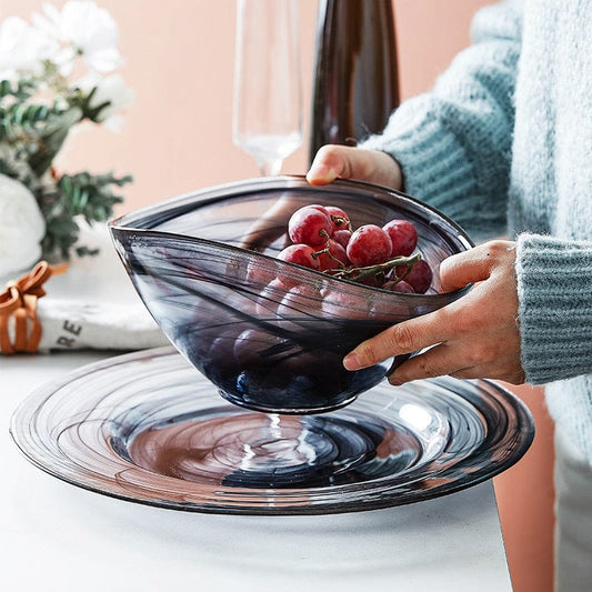 Irregular Glass Salad Bowl