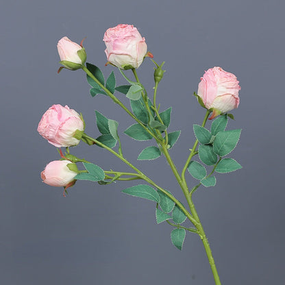 Fleur de soie rose à 5 têtes