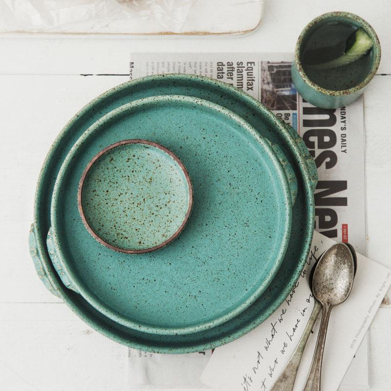 Jade Stoneware Handmade Ceramic Plates