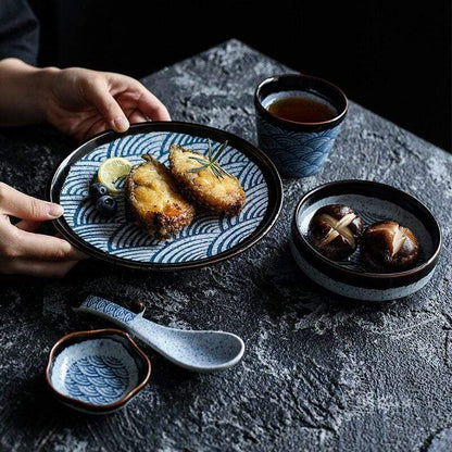 Japanese Waves Dinnerware Set