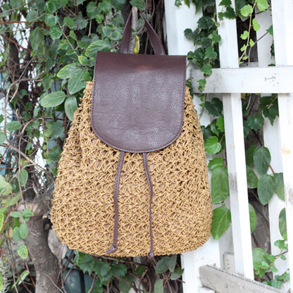 Althaia Straw Backpack