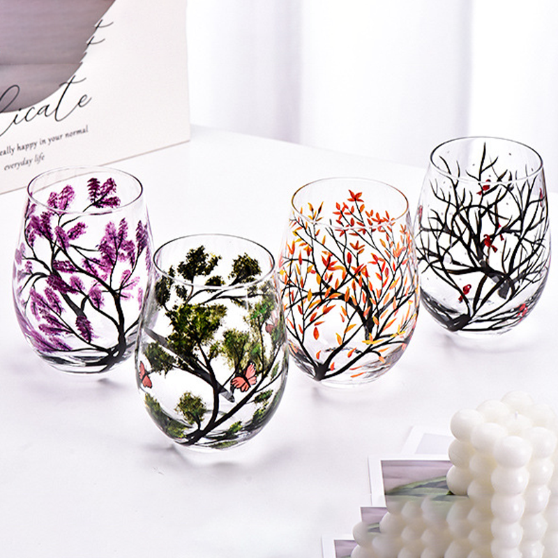 Taza de cristal Four Seasons Trees