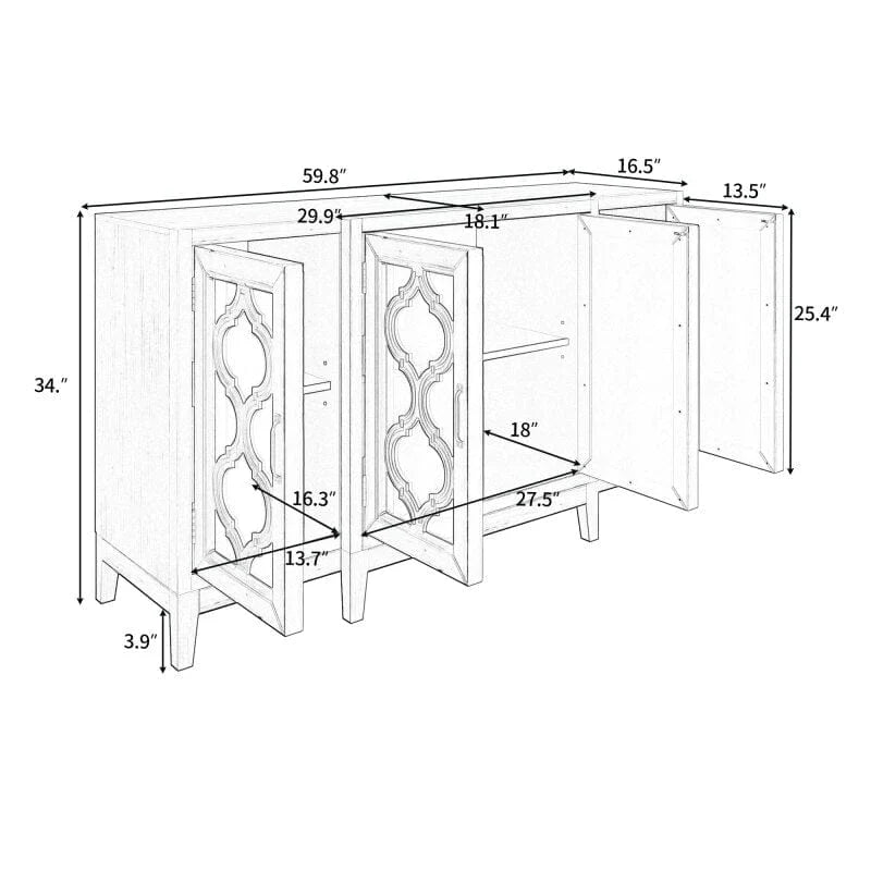 Kehinde Mirrored Console Table