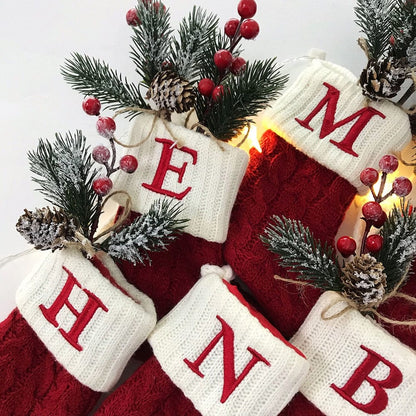 Knitted Christmas Alphabet Letters Socks