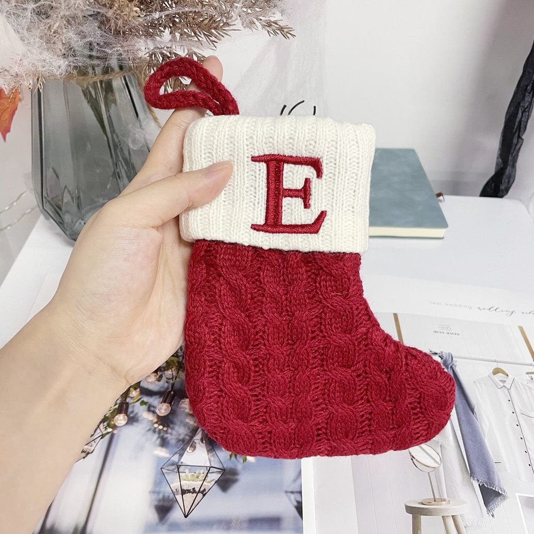 Knitted Christmas Alphabet Letters Socks