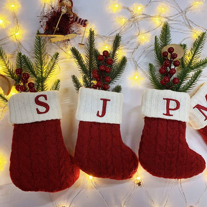 Knitted Christmas Alphabet Letters Socks