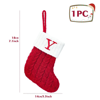 Knitted Christmas Alphabet Letters Socks