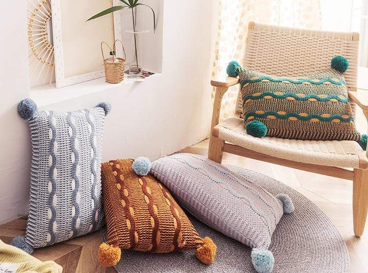 Knitted Wave Cushion Cover