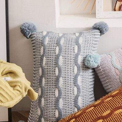 Knitted Wave Cushion Cover