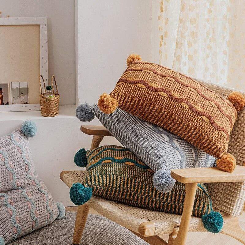 Knitted Wave Cushion Cover