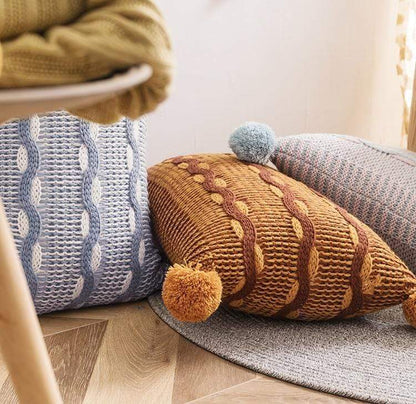 Knitted Wave Cushion Cover