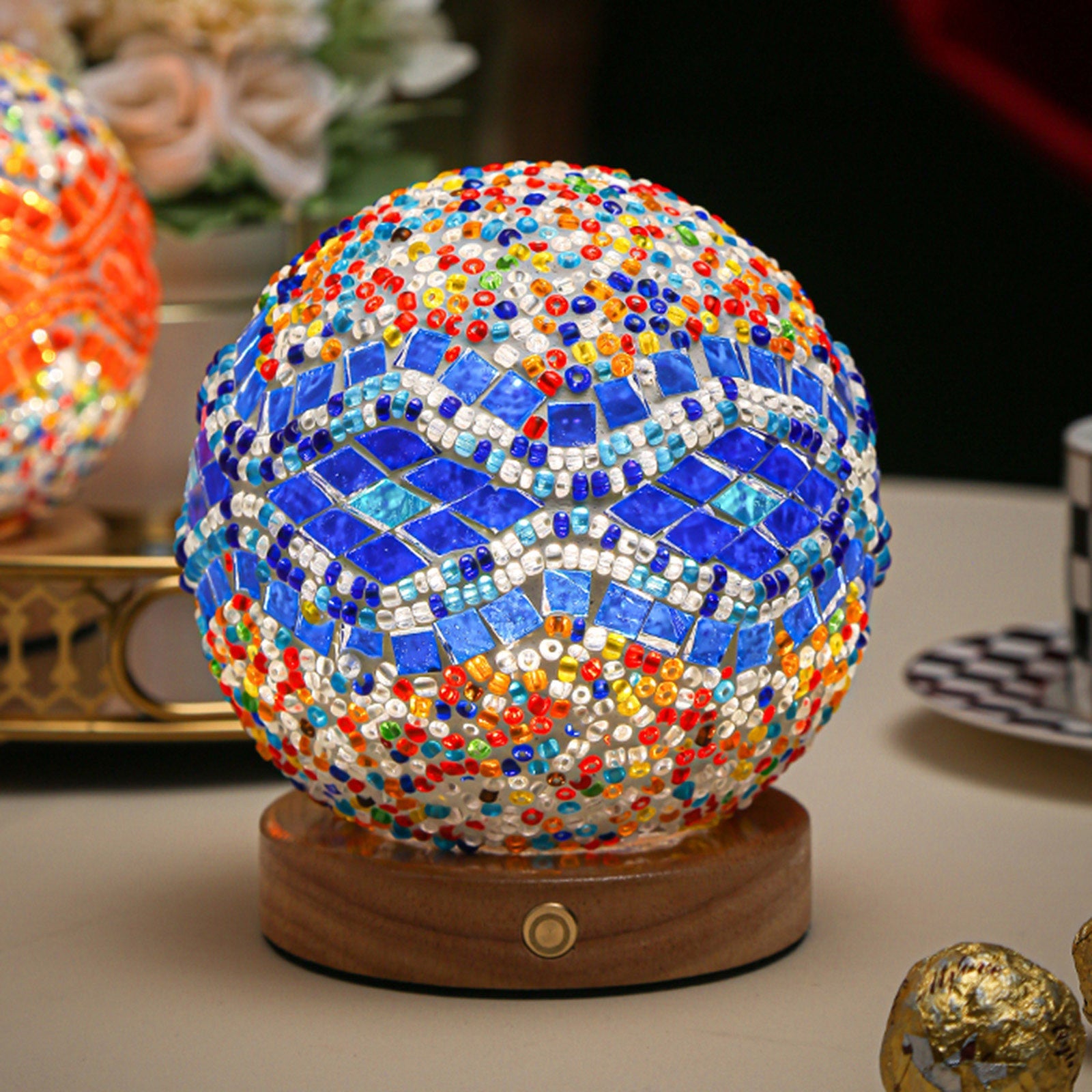 Mosaic Glass Ball Night Lamp