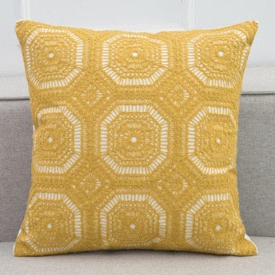 Lace Floral Circle Embroidered Cushion Cover