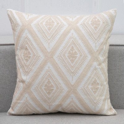 Lace Floral Circle Embroidered Cushion Cover