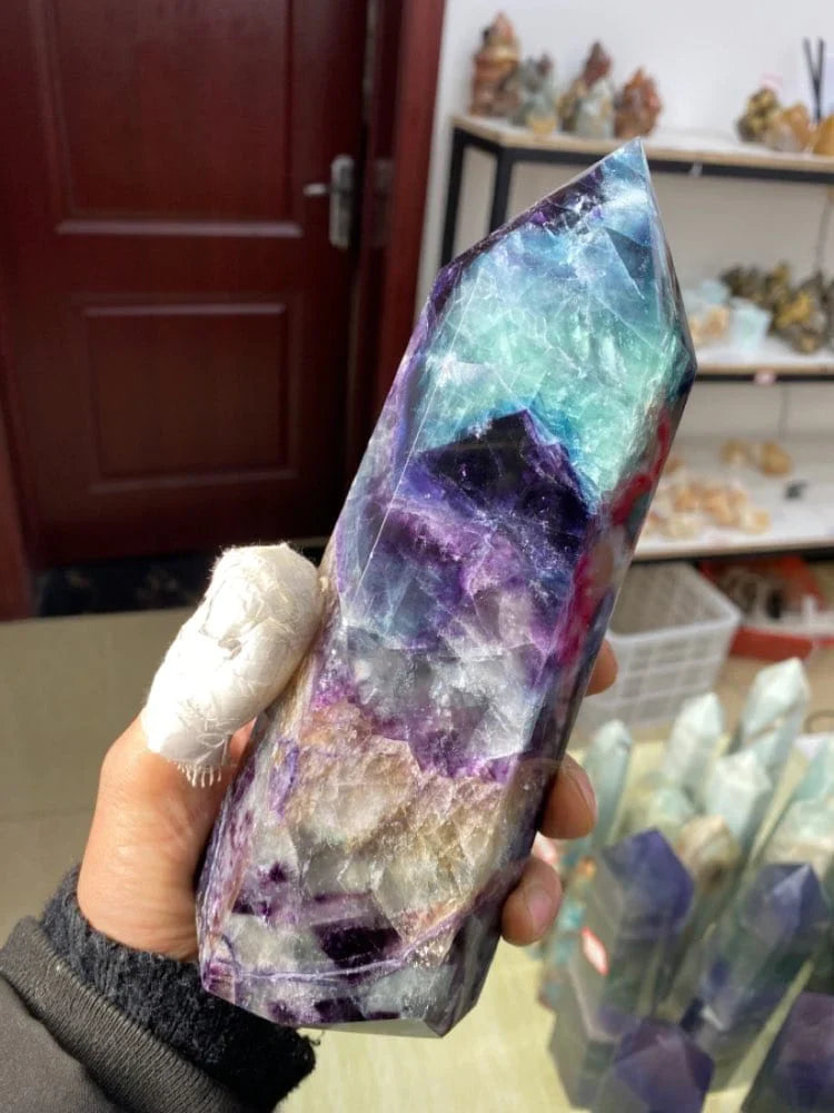 Large Fluorite Crystal Point Wand