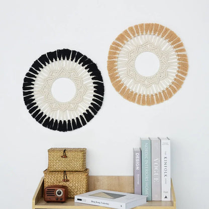 Large Macrame Cotton Thread Mirror