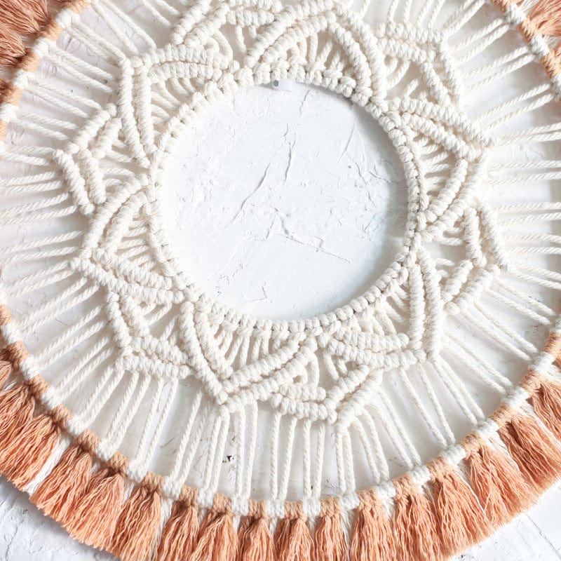 Large Macrame Cotton Thread Mirror